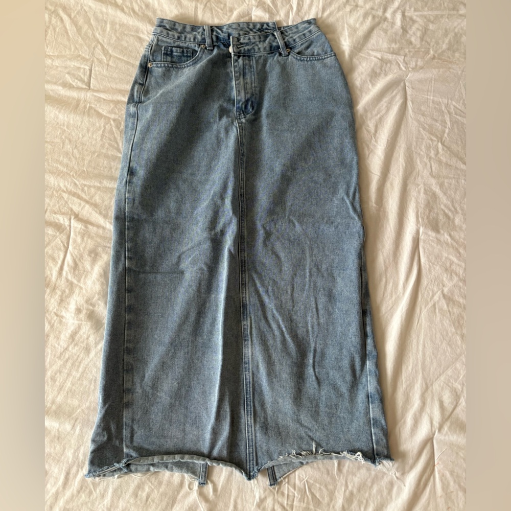 H&M Blue Denim Maxi Skirt